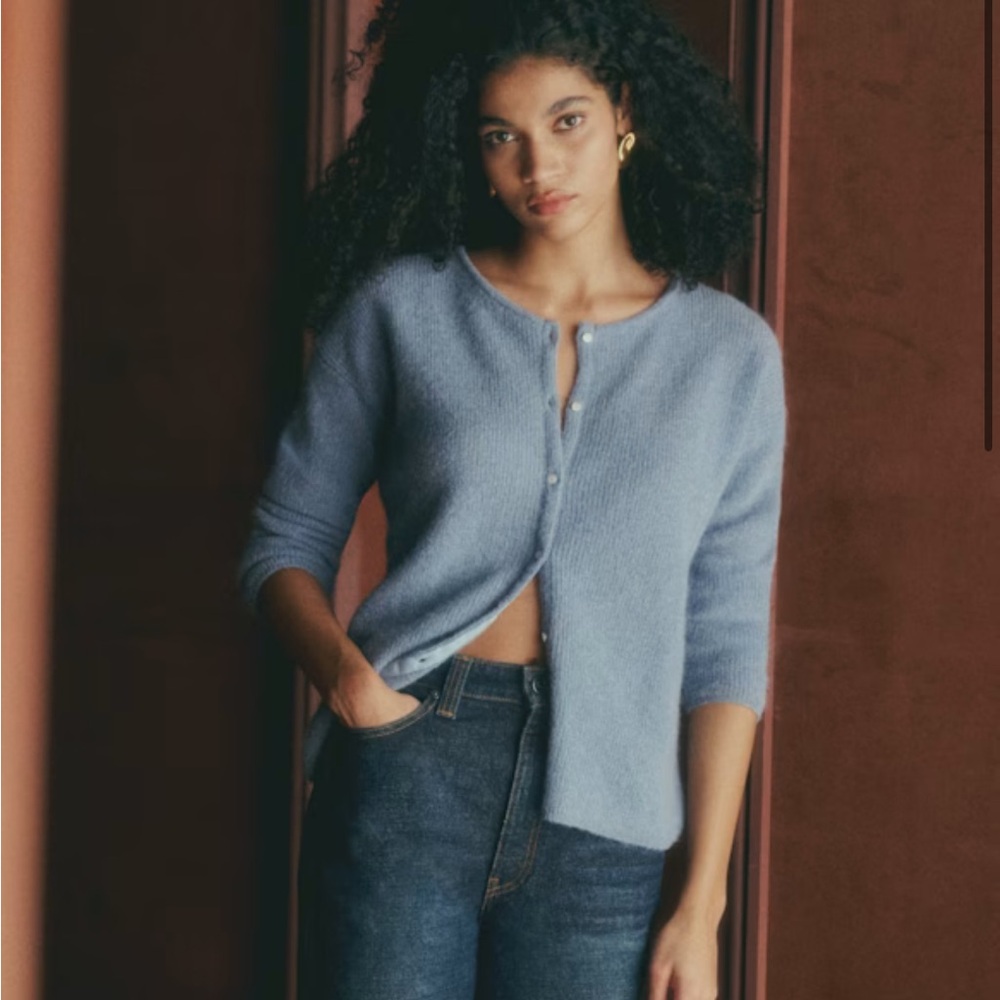 Sezane Soft Blue Cardigan